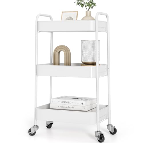 Classic TOOLF 3-Tier Rolling Cart - Metal Utility Storage Essentials
