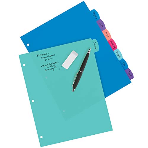 Minimalist Avery Write & Erase Dividers for 3 Ring Binders, Collection