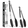 upgraded HOTEC upgraded Stainless Steel Locking Kitchen Tongs with Silicon