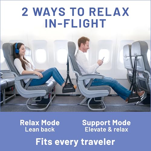 Eco-Friendly BASIC CONCEPTS Airplane Foot Hammock for Plane Travel Essentials - for Daily Use
